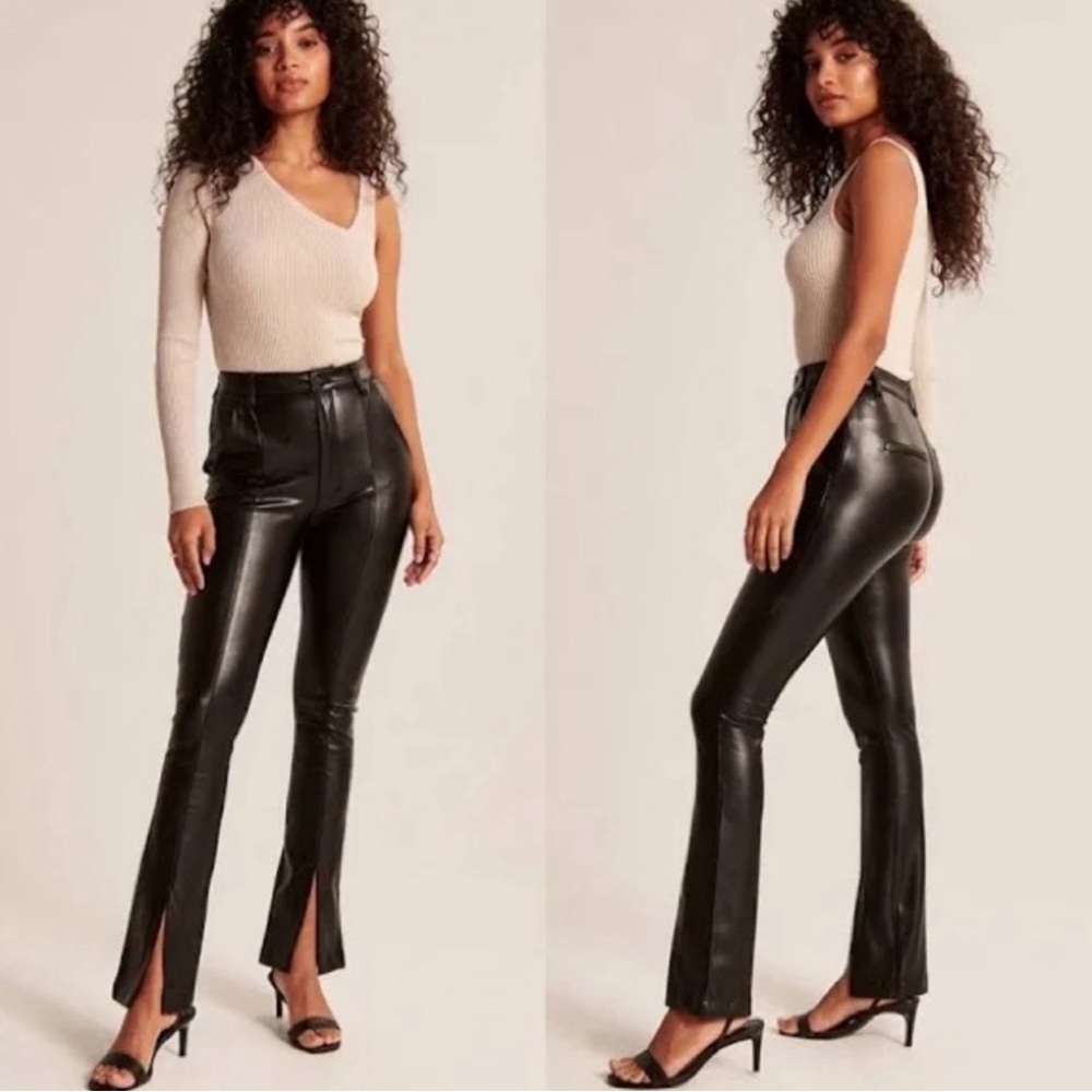 Abercrombie & Fitch split hem leather pants